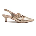 Slingback Iris - Salto Baixo Dourado