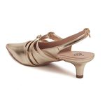 Slingback Iris - Salto Baixo Dourado