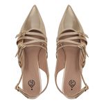 Slingback Iris - Salto Baixo Dourado