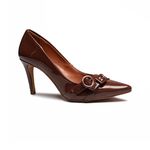 Scarpin Terra Viva Verniz Marrom