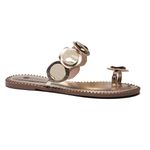 Rasteira Ouro Lunar - Bege Dourado