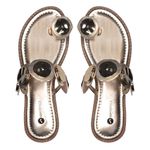 Rasteira Ouro Lunar - Bege Dourado