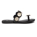 Rasteira Ouro Lunar - Preto Dourado