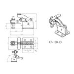 Grampo de Aperto Rápido Horizontal KIFIX KF104 D INOX 340Kgf