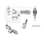Grampo de Aperto Rápido Horizontal KIFIX KF531 RI 400Kgf