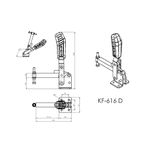 Grampo de Aperto Rápido Vertical KIFIX KF616 D 950Kgf