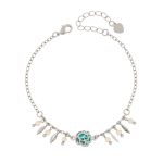 Pulseira Coração Verde (Banho Prata)