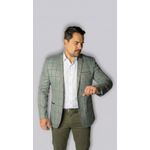 Blazer Cinza Quadriculado Slim em Poliviscose - King Ternos 