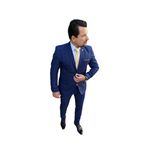 Costume Príncipe de Gales Azul Denim - Linha Premium King Ternos