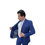 Costume Príncipe de Gales Azul Denim - Linha Premium King Ternos