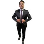 Costume Preto Brilho Slim em Poliviscose - King Ternos