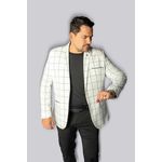 Blazer Branco Quadriculado Slim em Poliviscose - King Ternos