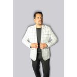 Blazer Branco Quadriculado Slim em Poliviscose - King Ternos