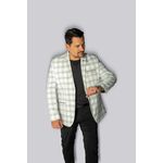 Blazer Branco Xadrez Slim em Poliviscose - King Ternos