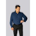 Camisa Social Azul Marinho Slim Manga Longa - King Ternos