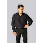 Camisa Social Preta Slim Manga Longa - King Ternos