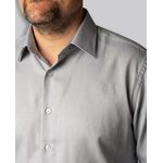 Camisa Social Cinza Claro Slim Manga Longa - King Ternos