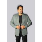Blazer Cinza Quadriculado Slim em Poliviscose - King Ternos 