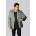Blazer Cinza Quadriculado Slim em Poliviscose - King Ternos 