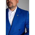 Costume Azul Royal Slim Transpassado em Lã Fria 100 Fios - Coleção Virtuos King Ternos