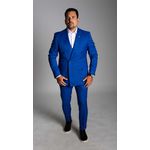 Costume Azul Royal Slim Transpassado em Lã Fria 100 Fios - Coleção Virtuos King Ternos