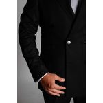 Costume Preto Slim Transpassado em Lã Fria 100 Fios - Coleção Virtuos King Ternos