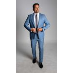 Costume Azul Eclesiástico Slim em Poliviscose - Coleção Eleganc King Ternos