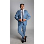 Costume Azul Eclesiástico Slim em Poliviscose - Coleção Eleganc King Ternos