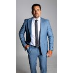 Costume Azul Eclesiástico Slim em Poliviscose - Coleção Eleganc King Ternos