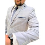 Costume Príncipe de Gales Cinza Claro Flap - Linha Premium King Ternos