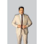 Costume Bege Slim em Microfibra - King Ternos