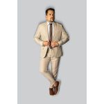 Costume Bege Slim em Microfibra - King Ternos