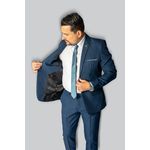 Costume Azul Mescla Slim em Microfibra - King Ternos