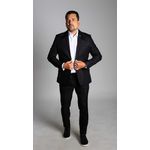 Terno Preto Slim em Poliéster - King Ternos