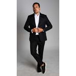 Terno Preto Slim em Poliéster - King Ternos
