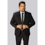 Costume Preto Suíça Lapela 10cm - King Ternos