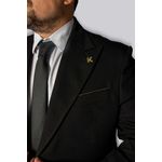 Costume Preto Suíça Lapela 10cm - King Ternos