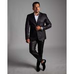Costume Preto Risca de Giz Slim em Poliviscose - King Ternos