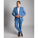 Terno Príncipe de Gales Azul Provence em Poliviscose - Coleção Italy King Ternos
