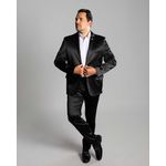 Terno Preto Brilho Slim em Poliviscose - King Ternos