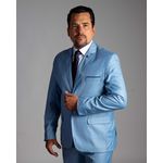Terno Azul Eclesiástico Slim em Poliviscose - Coleção Tropical Premium King Ternos