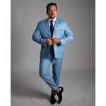 Terno Azul Eclesiástico Slim em Poliviscose - Coleção Tropical Premium King Ternos