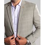 Terno Quadriculado Ecru Slim em Poliviscose - Coleção Britanic King Ternos