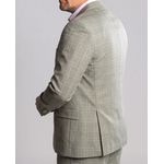 Terno Quadriculado Ecru Slim em Poliviscose - Coleção Britanic King Ternos