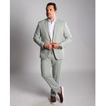 Terno Quadriculado Verde Claro Slim em Poliviscose - Coleção Britanic King Ternos