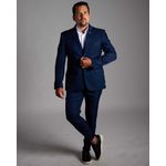 Costume Azul Marinho Xadrez Slim em Poliviscose - Coleção João Vitor Ota By King Ternos