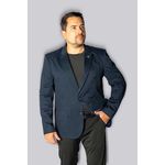 Blazer Azul Noite Slim em tecido Peletizado - King Ternos