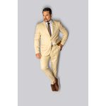 Costume Verona Bege Slim em Poliviscose - King Ternos