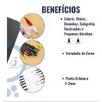 Caneta 2 em 1 brush pen e fine liner (12, 24 e 36 cores)