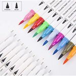 Caneta 2 em 1 brush pen e fine liner (12, 24 e 36 cores)